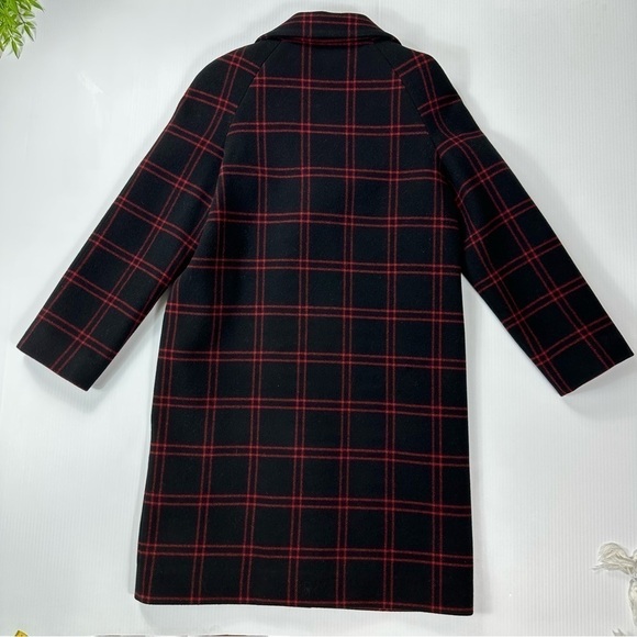 Maje Coat Sz 36 Plaid Wool Blend - Picture 16 of 16